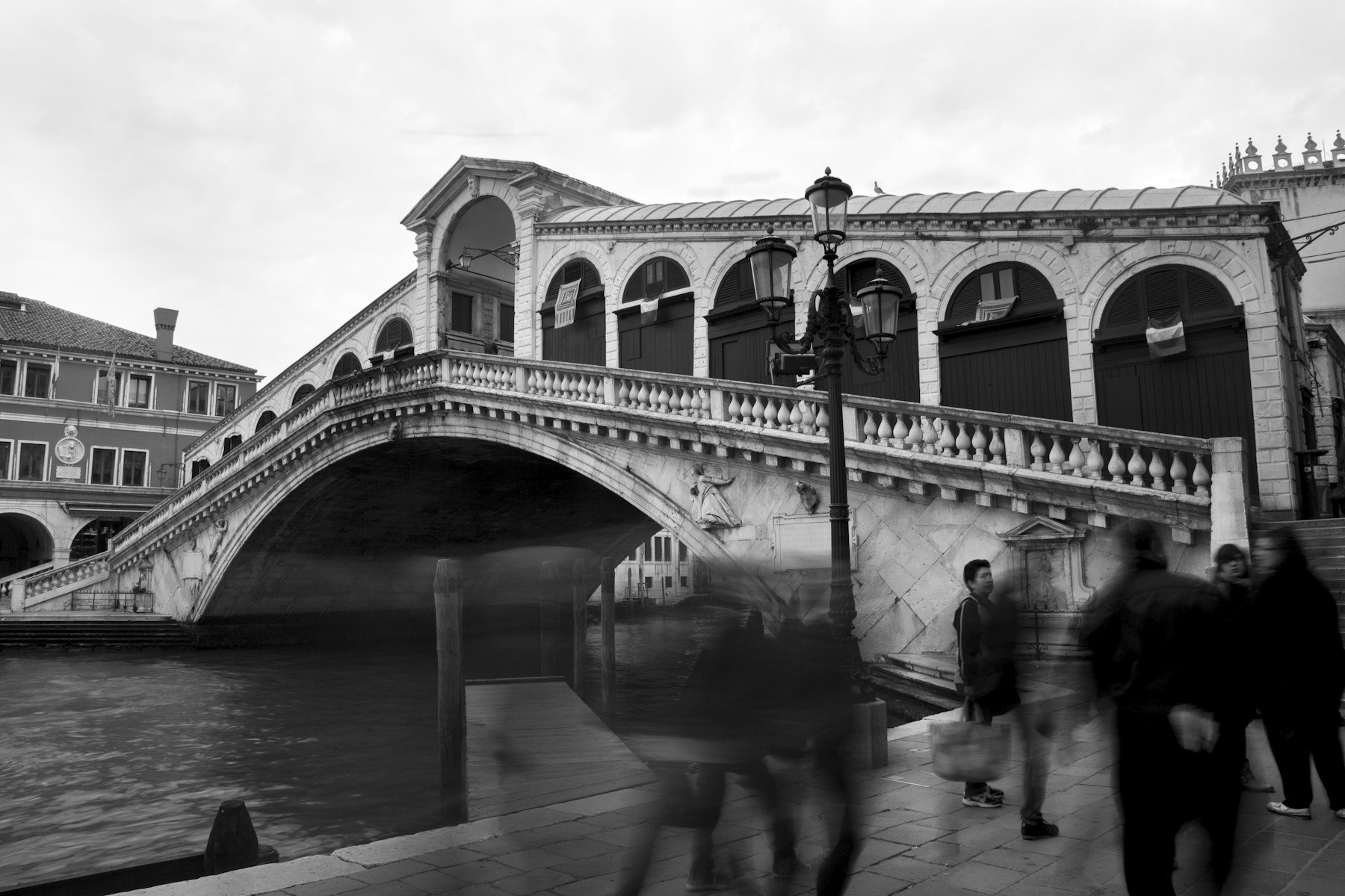 Rialto Bridge crossing the Grand Canal in Venice