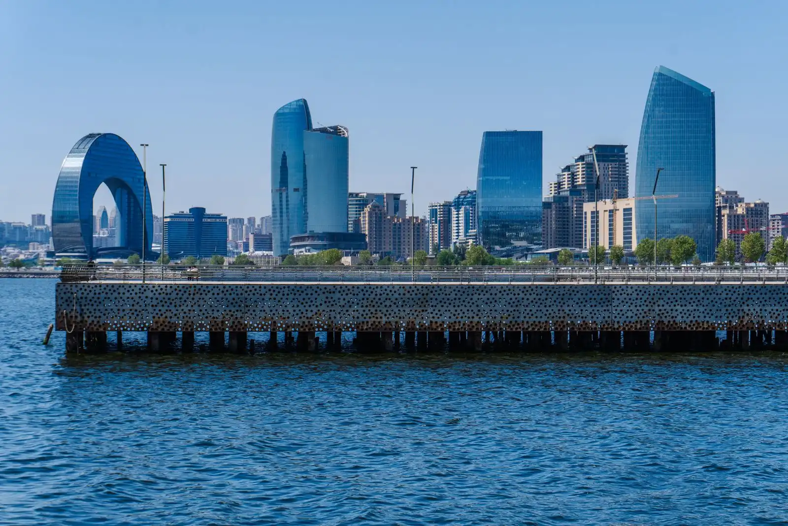 Modern buildings along Baku's waterfront