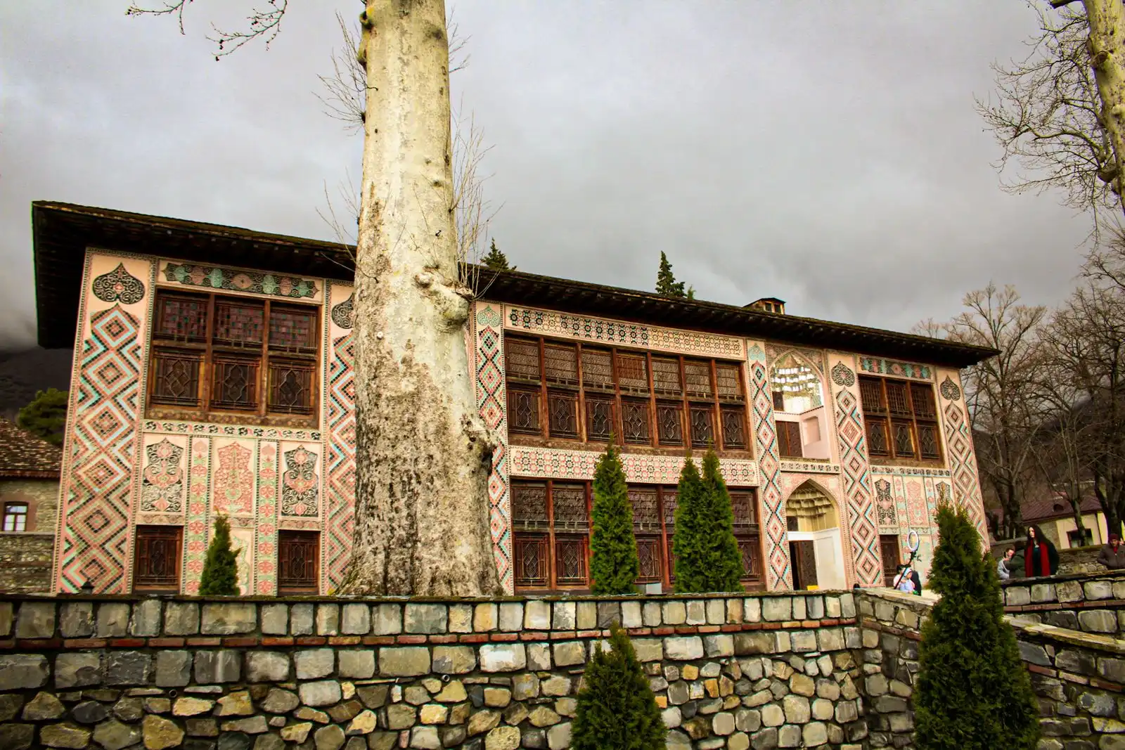 The patterned facade of Sheki Khan's Palace