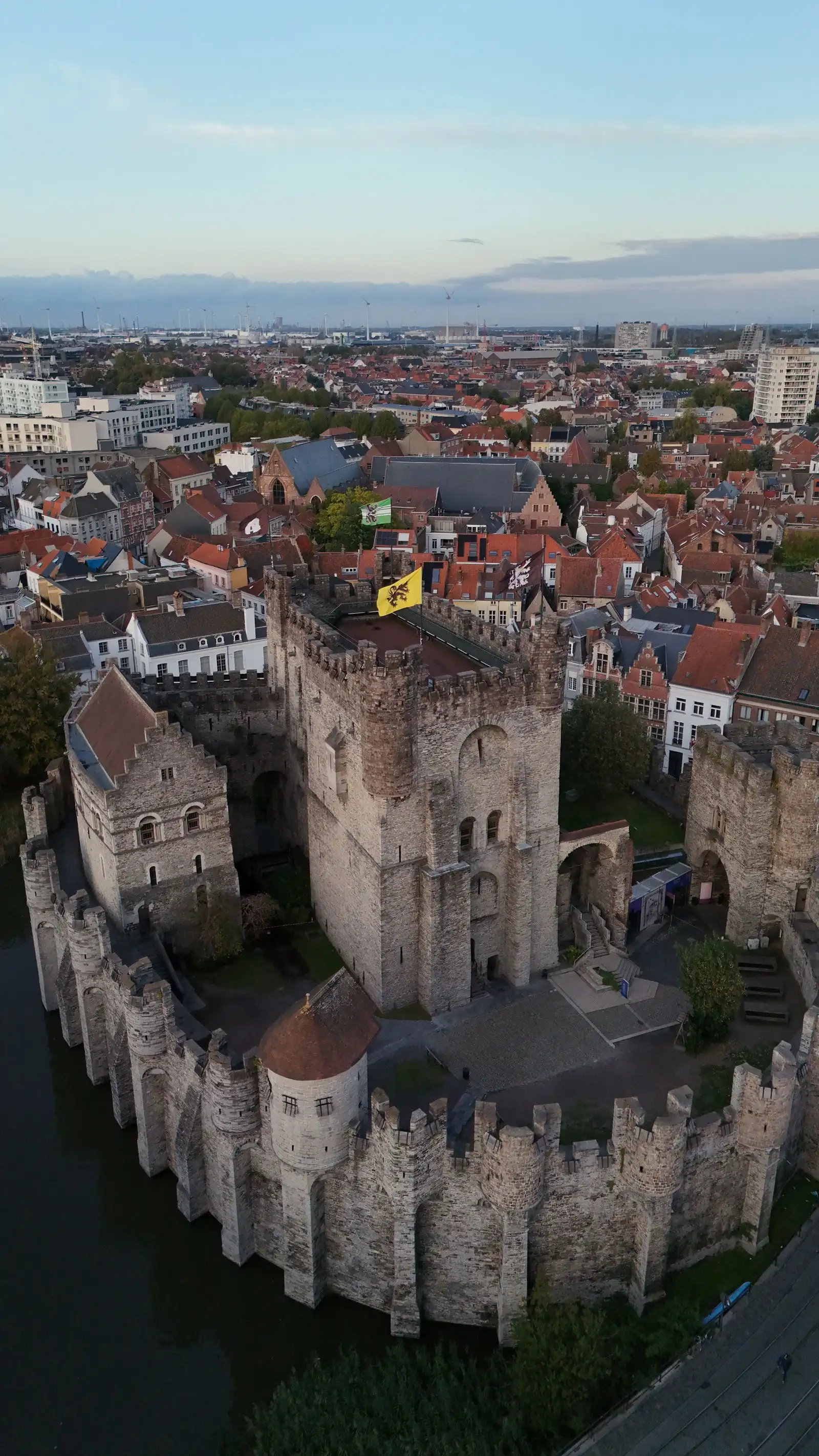 Gravensteen Castle surrounded by Ghent's rooftops