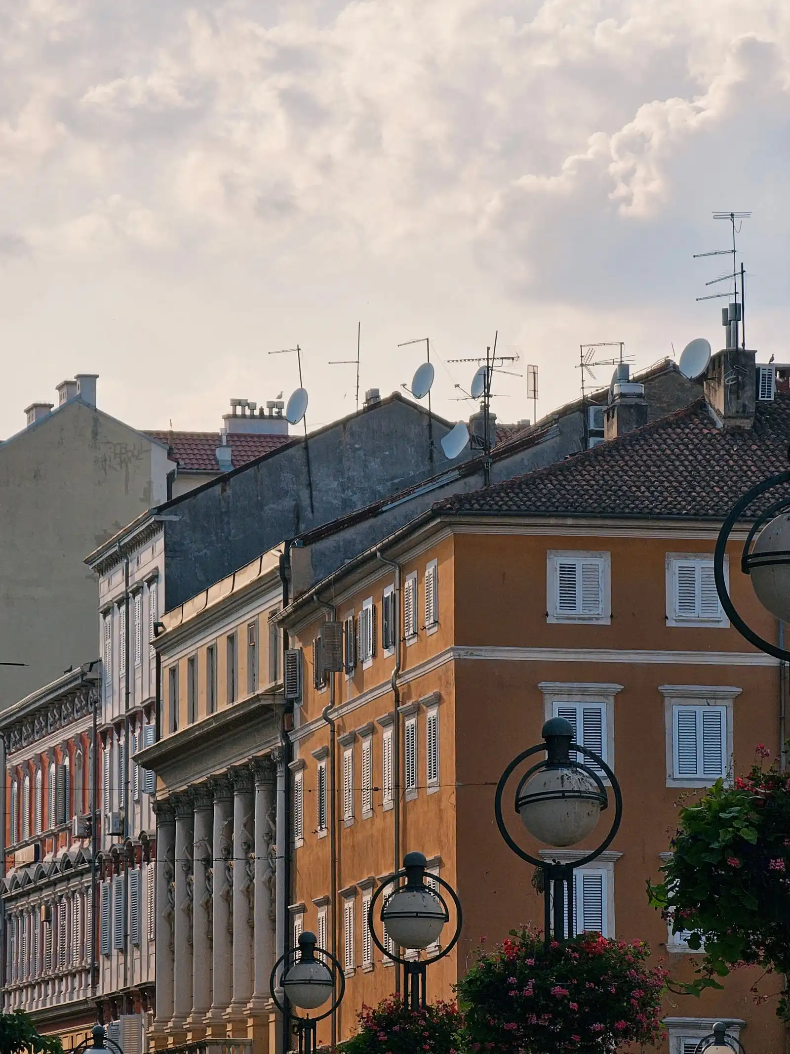 Historic facades and balconies in Rijeka