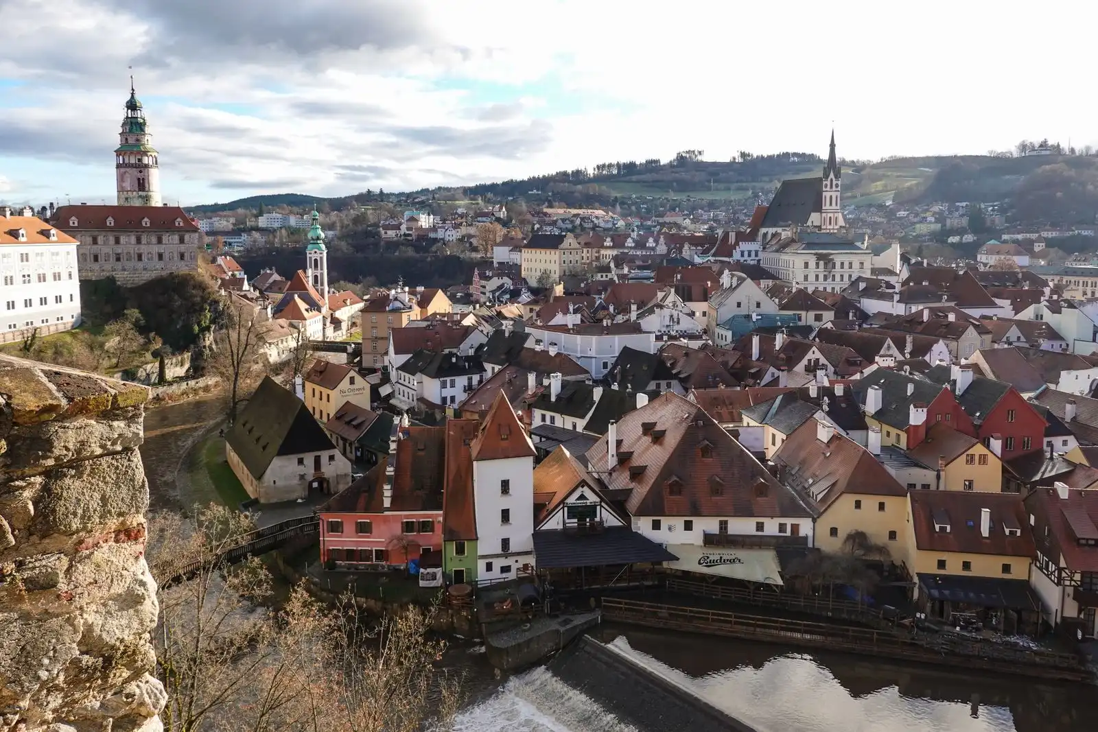 Český Krumlov's old town and castle tower