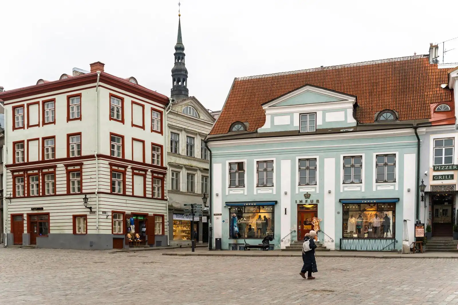 Colourful buildings around Tallinn's old town square