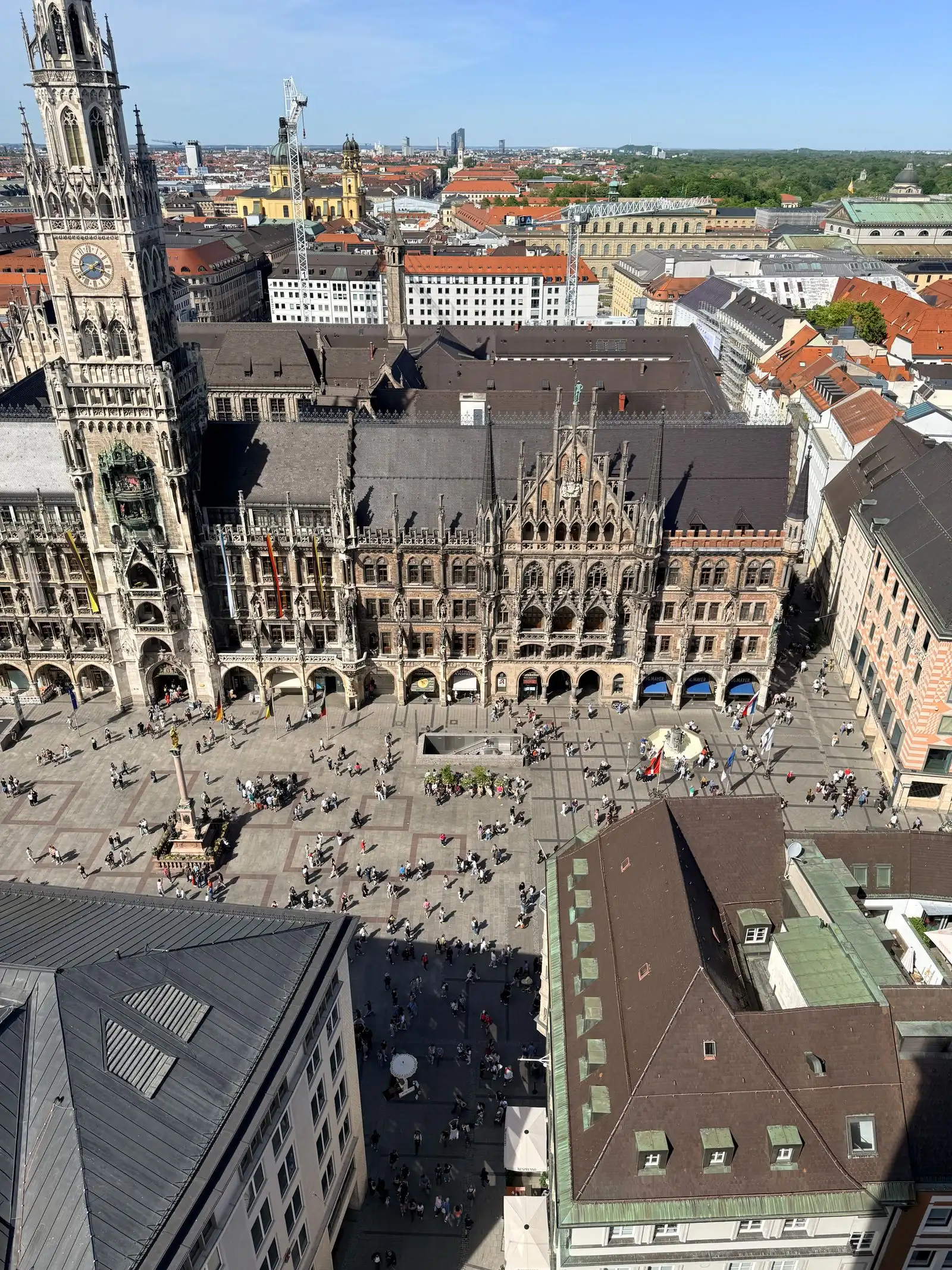 Munich's New Town Hall and the square at Marienplatz