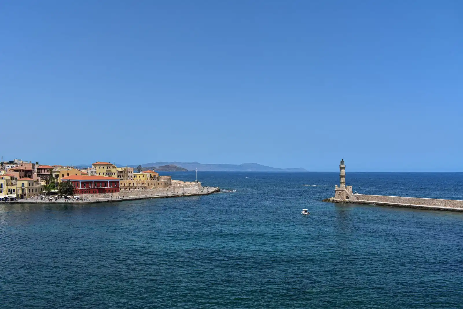 Chania's harbour and lighthouse on Crete