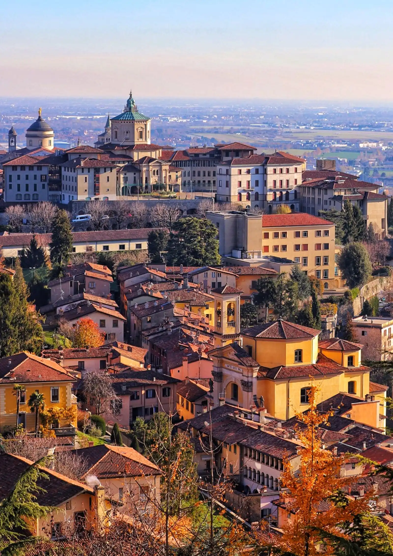 Historic buildings and rooftops in Bergamo