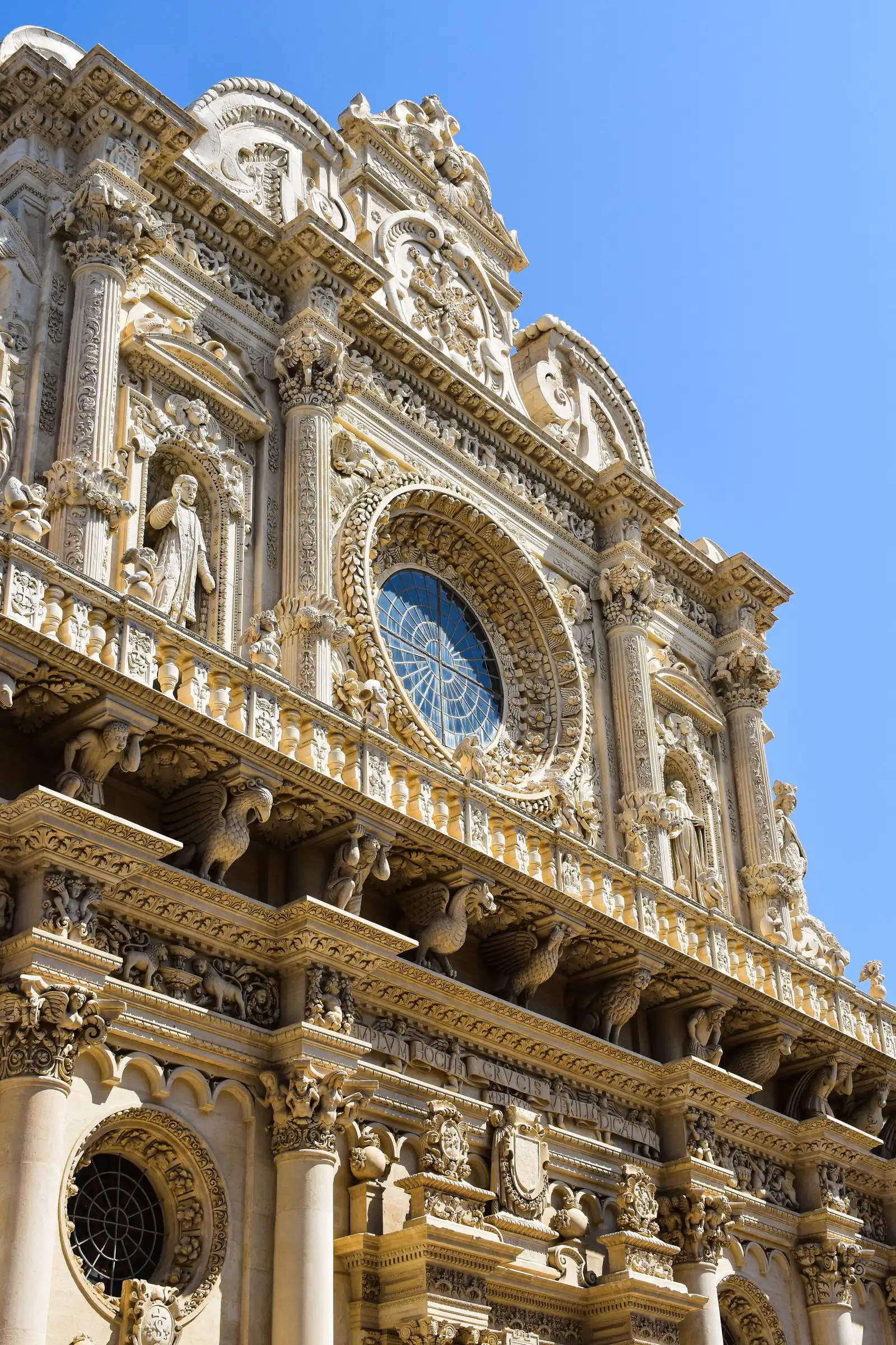 Carved stonework on the Basilica of Santa Croce in Lecce