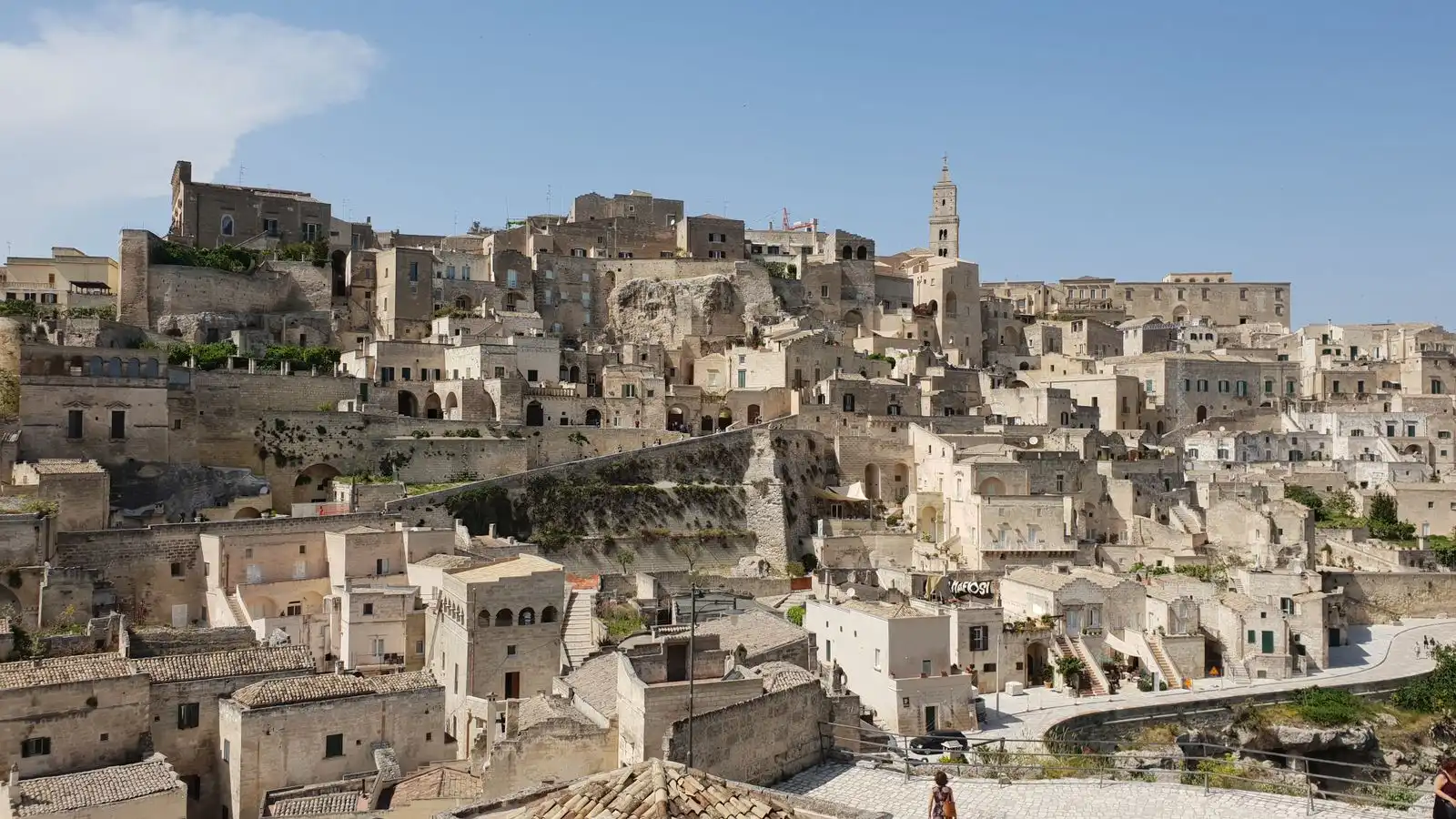 Matera's stone buildings spread across the hillside