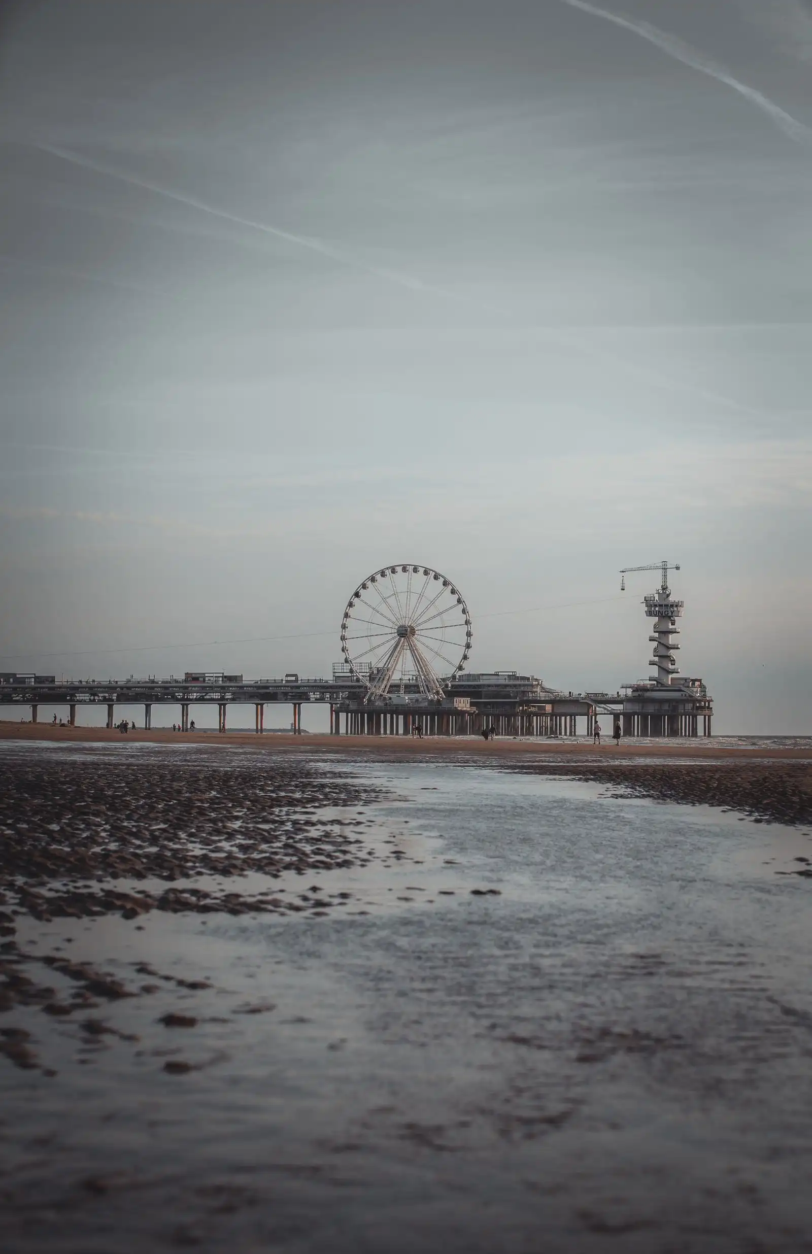 Scheveningen Pier and its Ferris wheel on the coast of The Hague