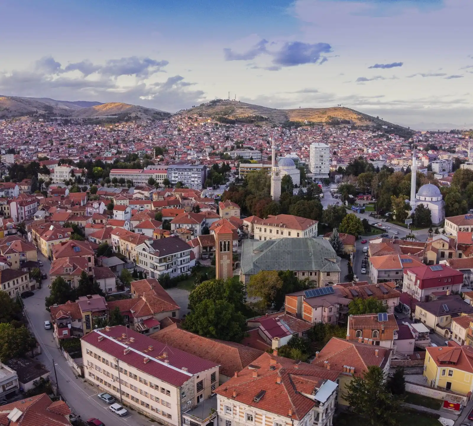 Red-roofed buildings in Bitola