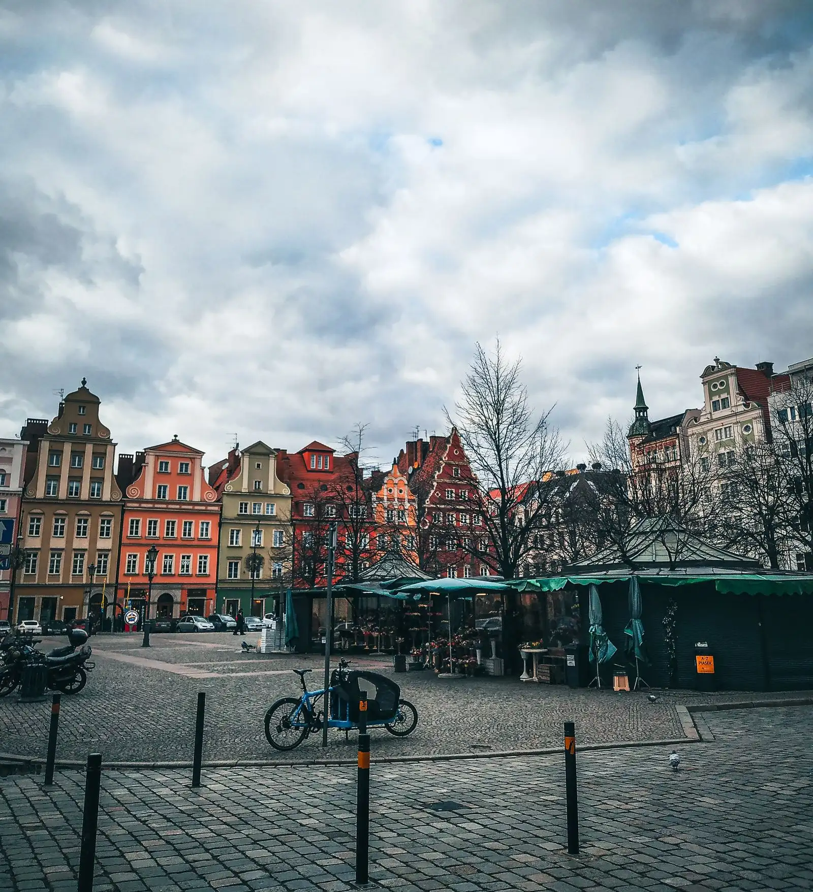 Colourful buildings around Wrocław's market square