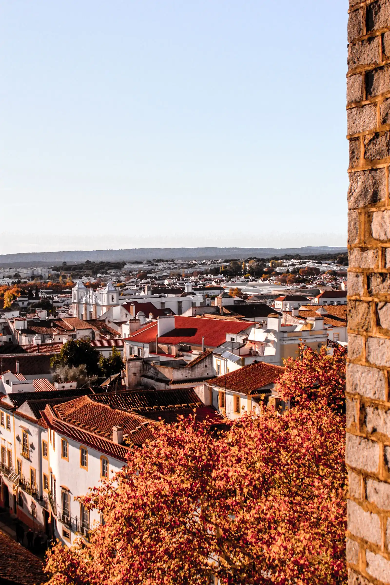 Évora's white buildings and red rooftops