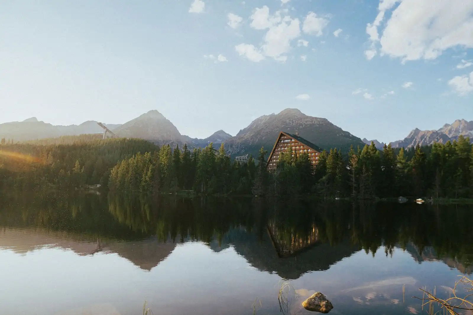High Tatras mountains reflected in Štrbské Pleso