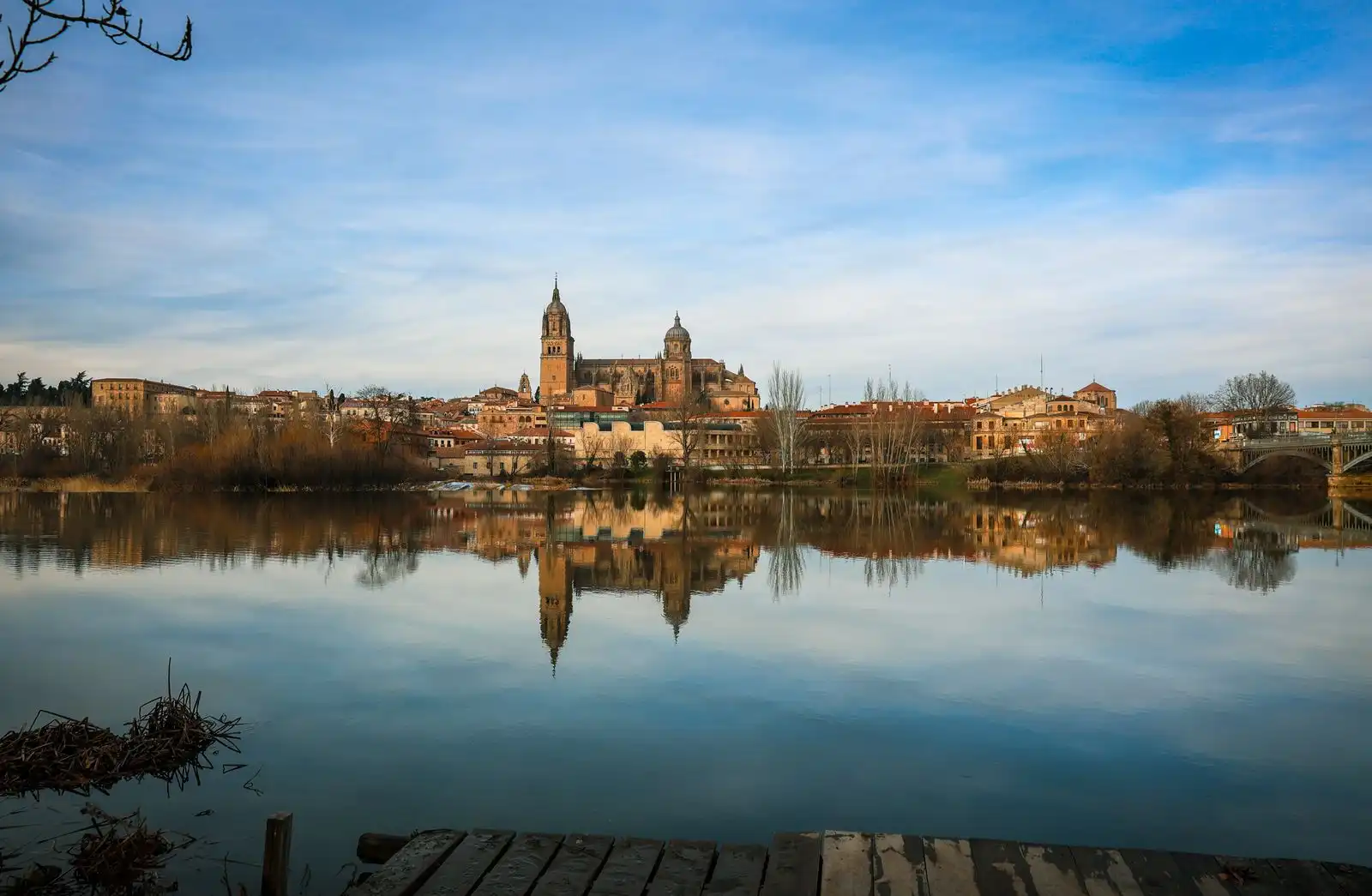 Salamanca Cathedral reflected in the Tormes River