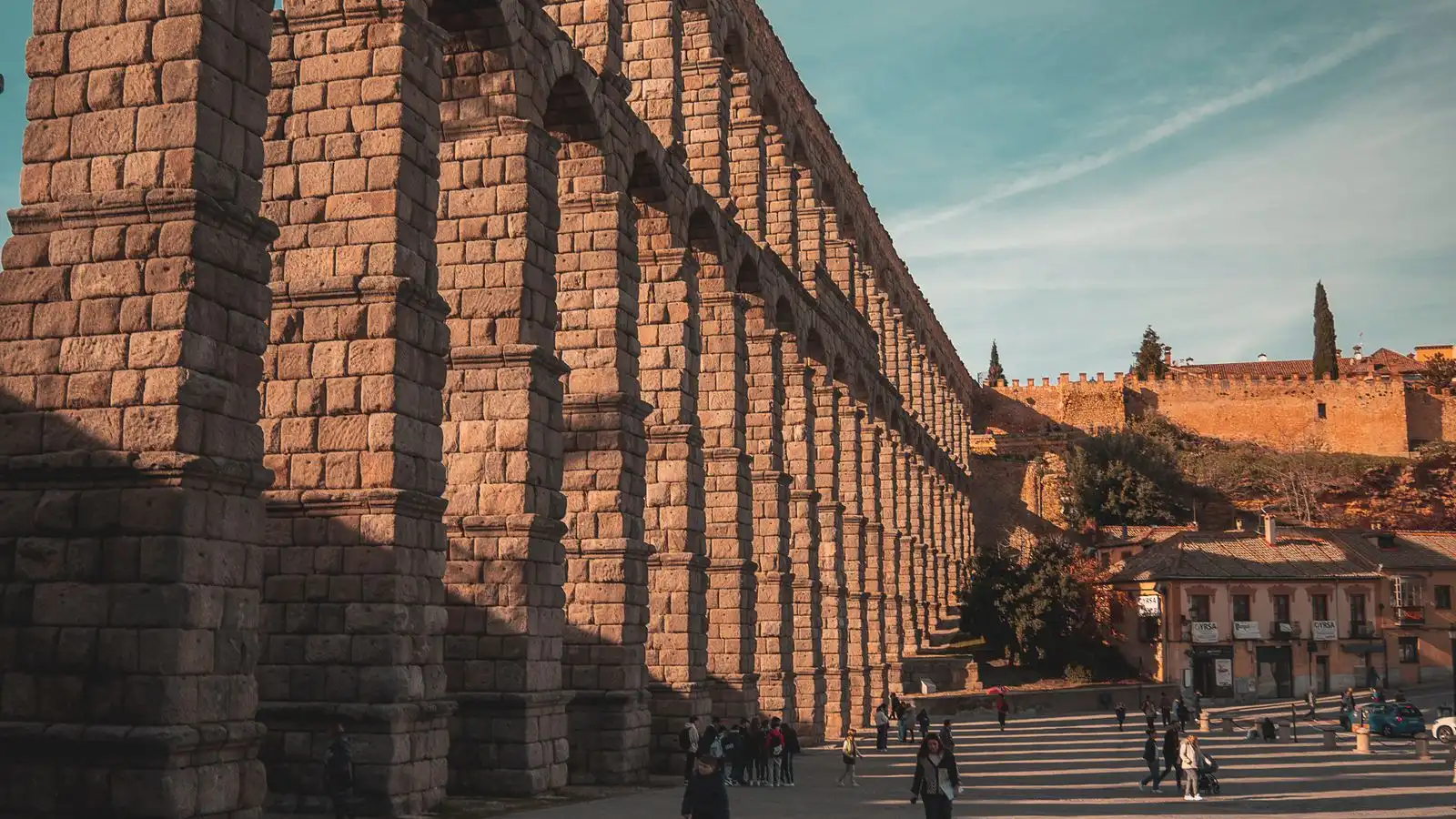 The stone arches of Segovia's Roman aqueduct