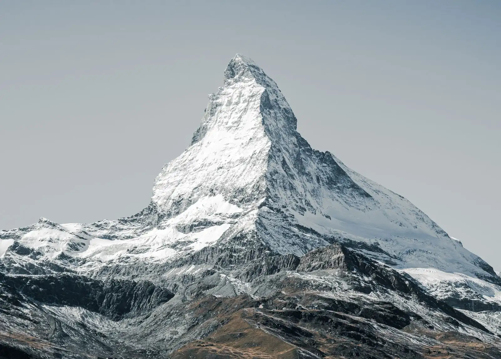The snow-covered Matterhorn near Zermatt