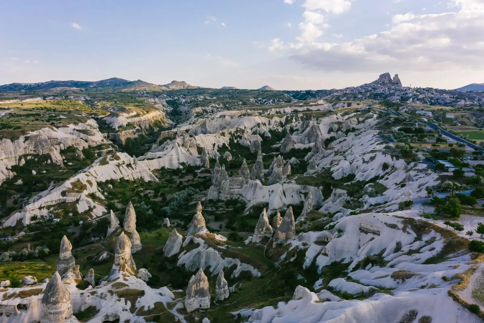 Pale rock formations in Cappadocia near Göreme