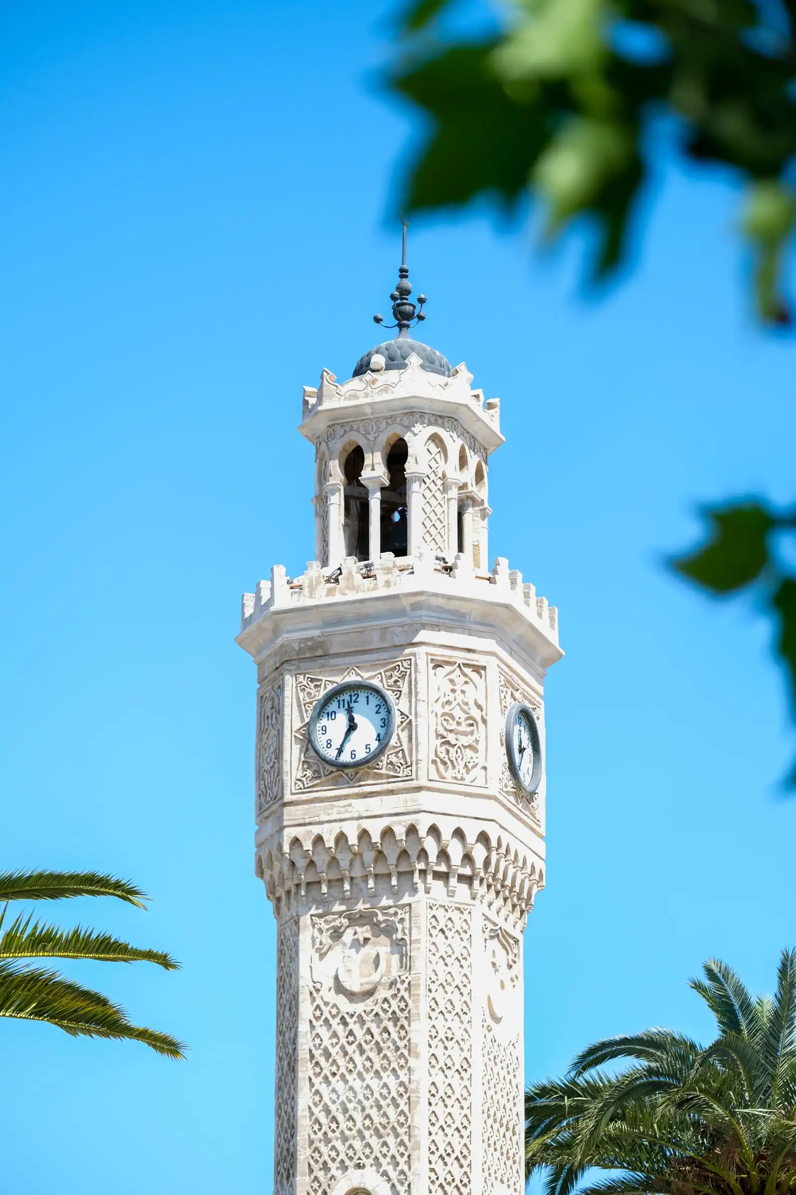 The ornate clock tower in İzmir's Konak Square