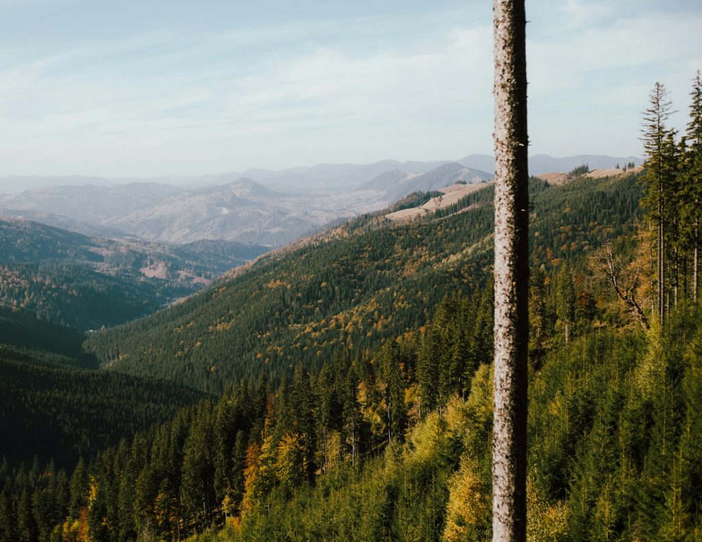 a view of the mountains from a high point of view